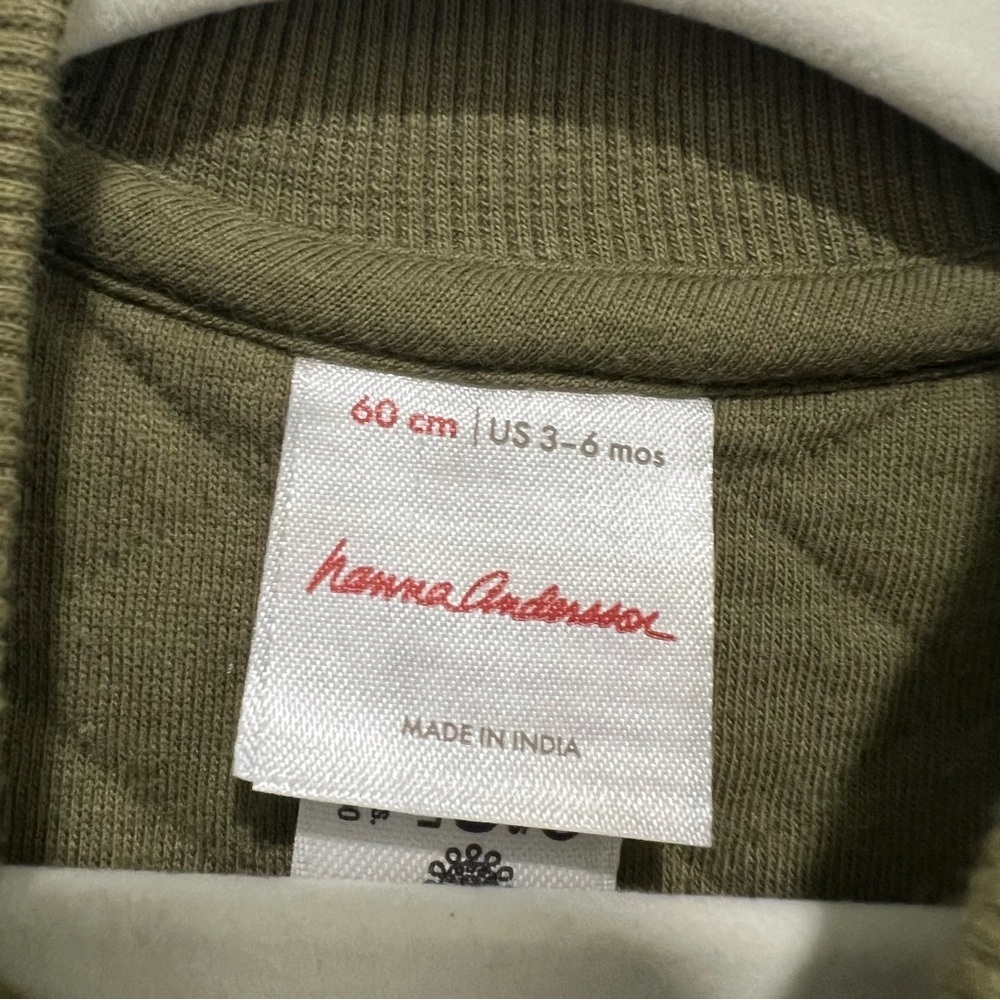 Hanna Andersson Baby Green Button Up Quilted Jacket Size 60cm/3-6Months - Picture 3 of 4